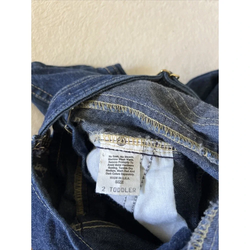 Vintage OshKosh B'Gosh Overalls Size 2T Indigo Blue Vestbak USA Made Pleated